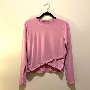 Pinky, Purple Lululemon long sleeve twisted band crop top. Size 10, worn once.